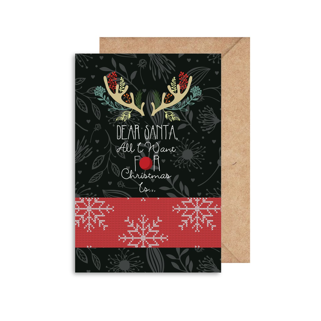 Thiệp Christmas Noel Giáng Sinh - Dear Santa Fairy Corner
