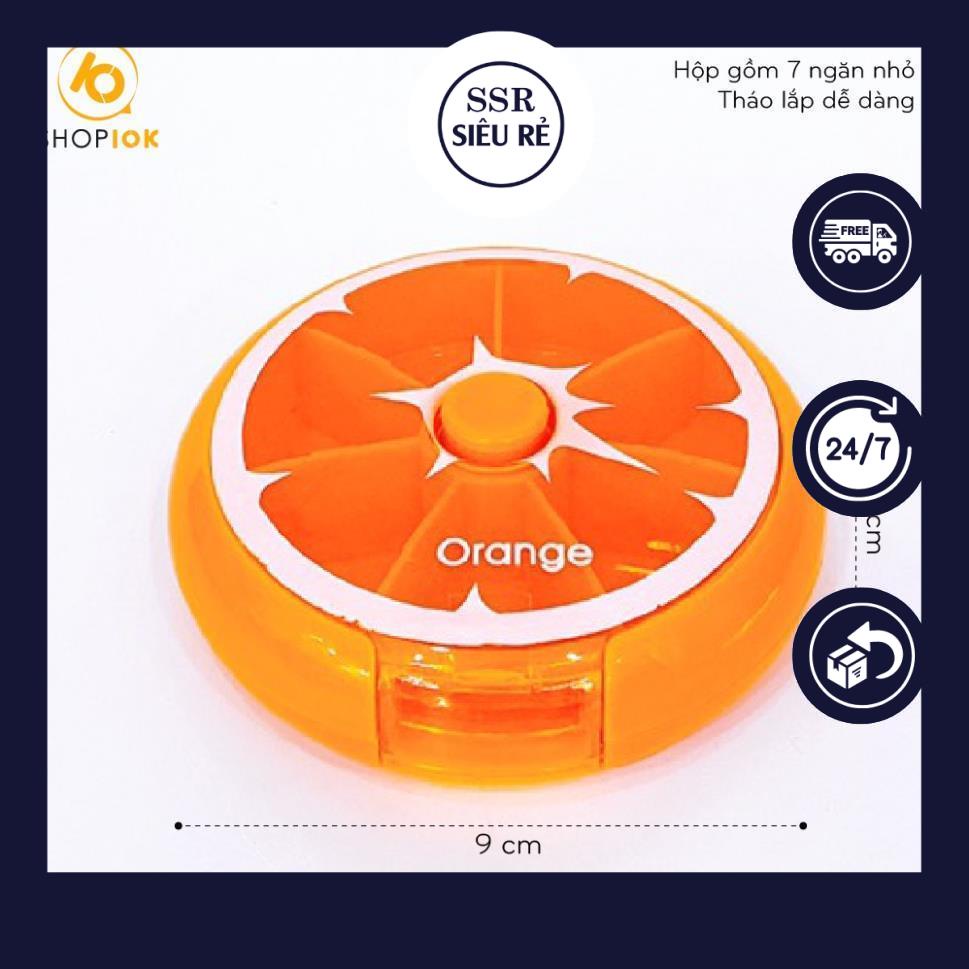 Hộp chia thuốc quả cam, đựng thuốc 7 ngày tiện lợi (LA1621)