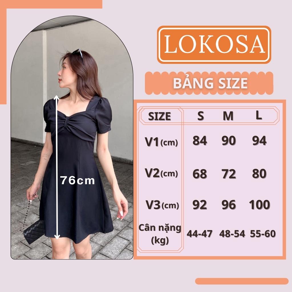 Đầm Công Sở LOKOSA Váy Đi chơi Dự Tiệc Dáng Xòe Chữ A Cúp Ngực Tay Phồng Thiết Kế Trẻ Trung Sang Trọng Cao Cấp VD073 | BigBuy360 - bigbuy360.vn