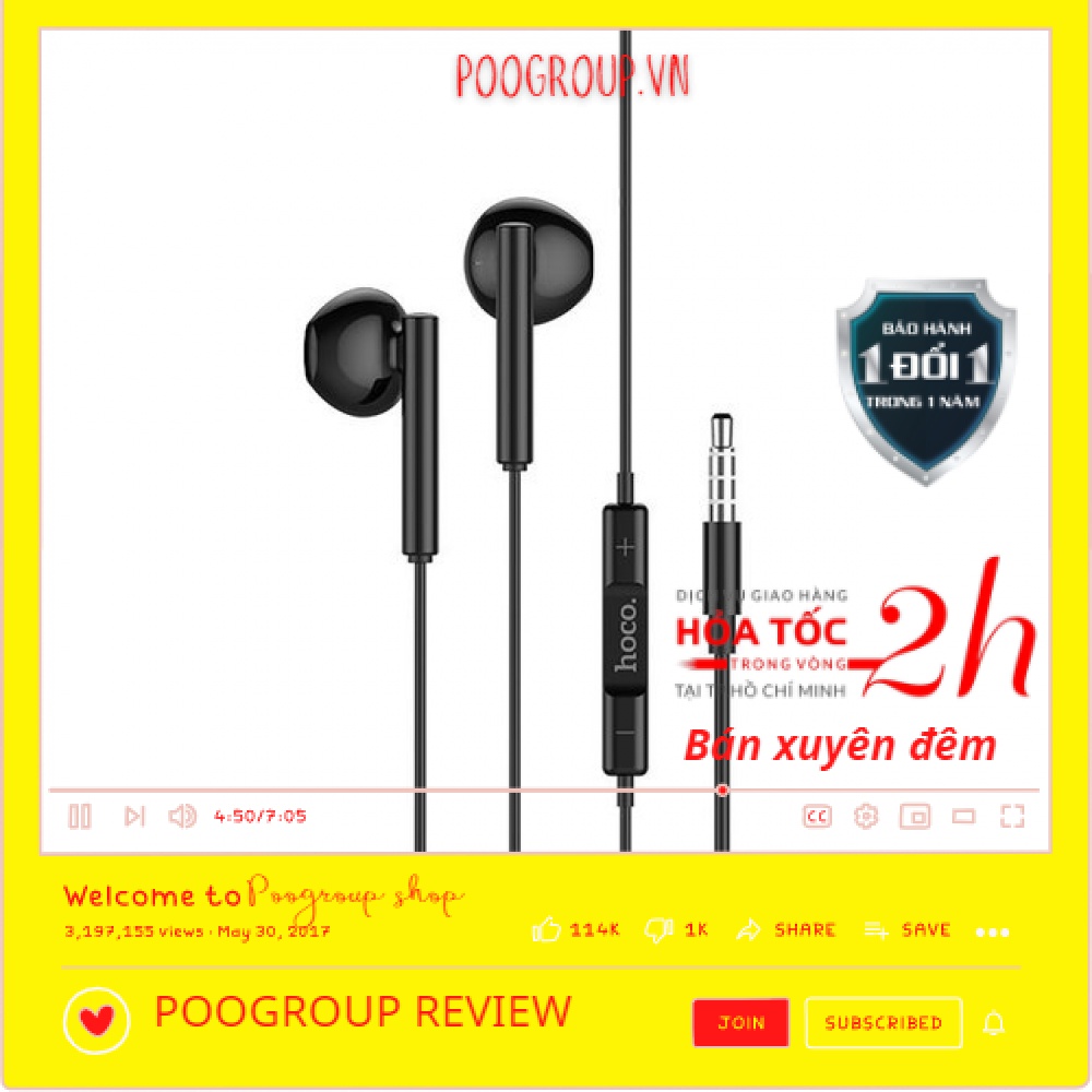 chính hãng Tai nghe Hoco chất lượng cao M64 Tai nghe jack 3.5 poogroup