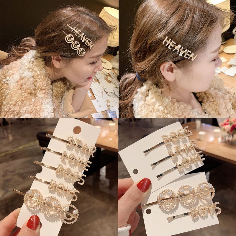 Kẹp Tóc Hình Chữ Cái Bằng Kim Loại Đơn Giản Cho Nữ