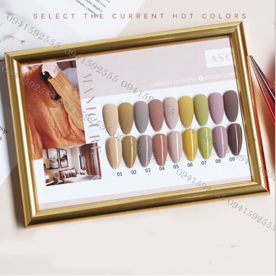 Sơn gel AS mẫu chai đỏ nhọn ASC 9 chai 15ml siêu HOT siêu xịn