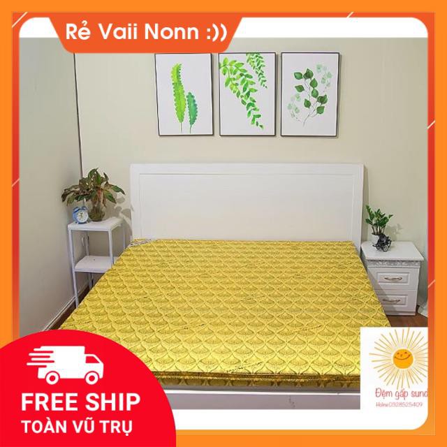 [FREE SHIP] Đệm bông ép bọc gấm gấp 3 từ 1m2 đến 1m8 đệm không lún(ảnh thật tự chụp)