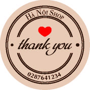 Combo 500 tem  3 cm Tem decal giấy ,sticker thank you, DÁN LOGO- Thiết Kế Theo Yêu Cầu