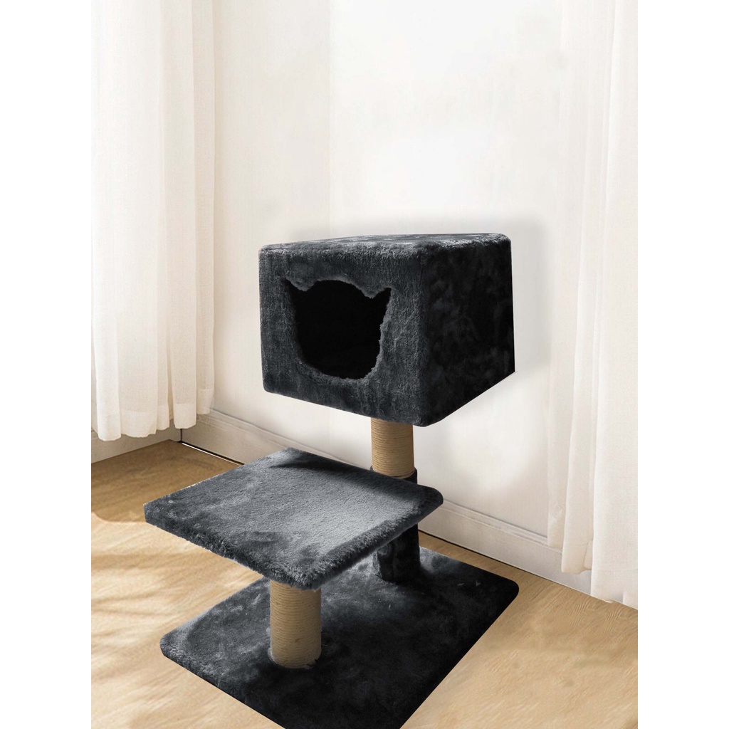 Cattree MIAO nhà cây hình hộp cho mèo có trụ cào móng và đệm ngồi êm ái xinh xắn 3 màu CT00025