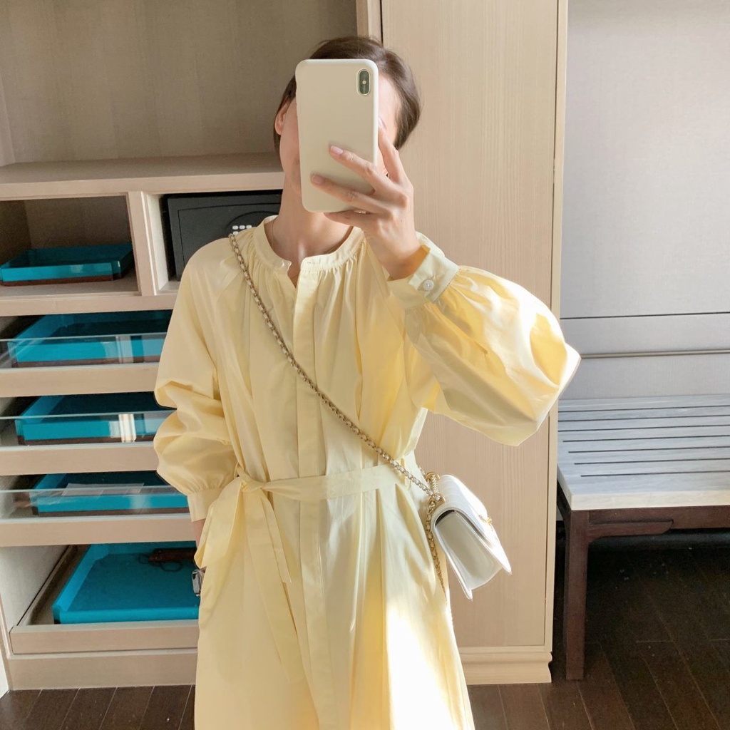 Đầm Sơ Mi Dáng Chữ A Thiết Kế Đơn Giản Thời Trang Theo Phong Cách Hàn Quốc