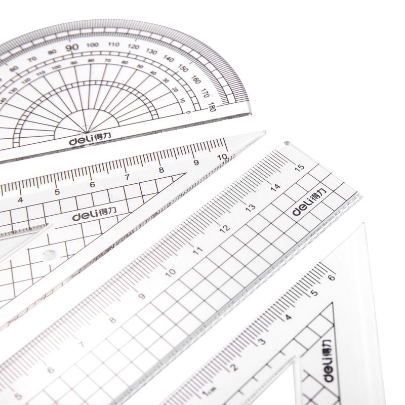 Bộ thước kẻ văn phòng phẩm dành cho học sinh Deli 72002 - Hàng nội địa Trung