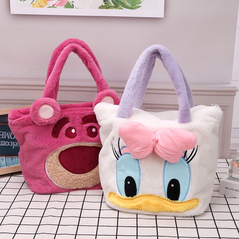 Túi Tote Đeo Vai Kiểu Hoạt Hình Vịt Donald Nhồi Bông Dễ Thương