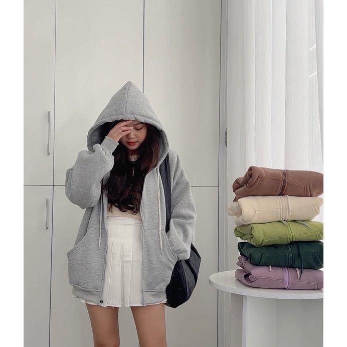 Áo khoác nỉ hoodie nam nữ oversize nhiều màu Ulzzang Unisex khoác ngoài 2 lớp dày form rộng Kozoda AK13