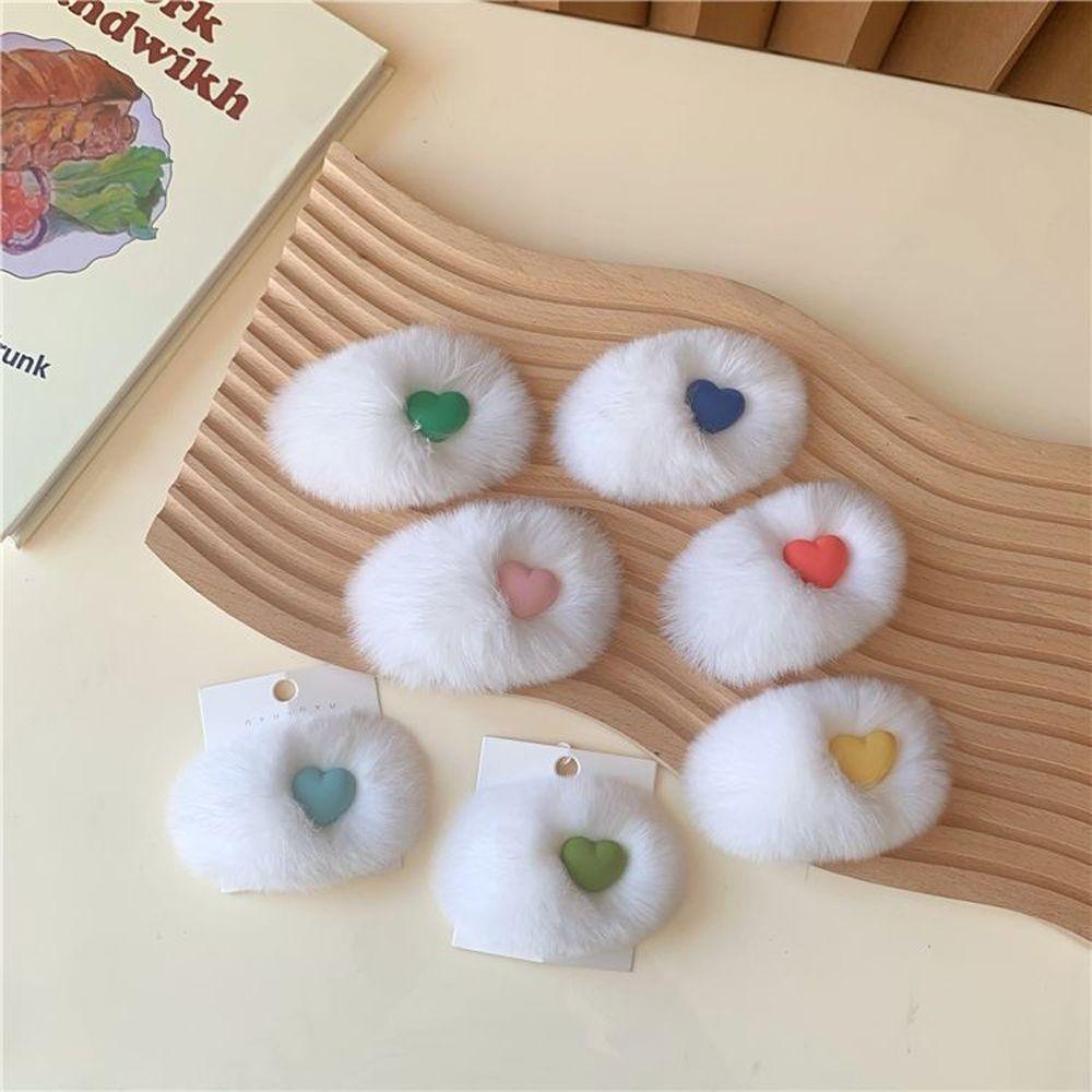 Kẹp Tóc Lông Thỏ Rex Nhiều Màu Sắc Dễ Thương