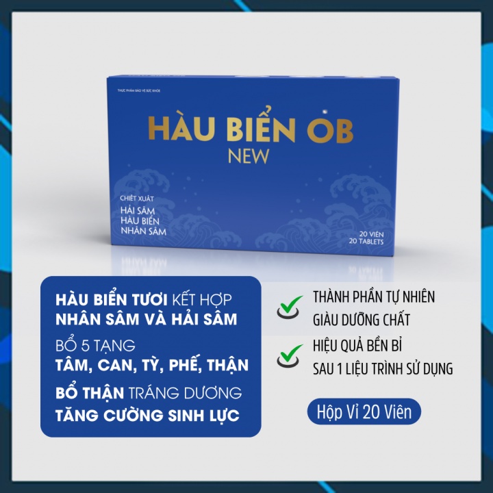 Viên Uống Hàu Biển OB New - Tác Dụng Cải Thiện Chức Năng Sinh Lý Cho Nam Giới, Tăng Thời Gian QH ( Hộp 20 viên )