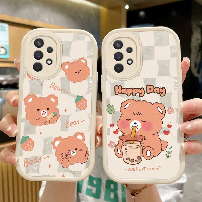 Bear Cartoon Cute Case For Samsung Galaxy A12 5G M12 F12 A12 4G A51 4G M40s A03S A02S A21S A52s 5G A52 4G A52 5G Soft Protective Phone Cover