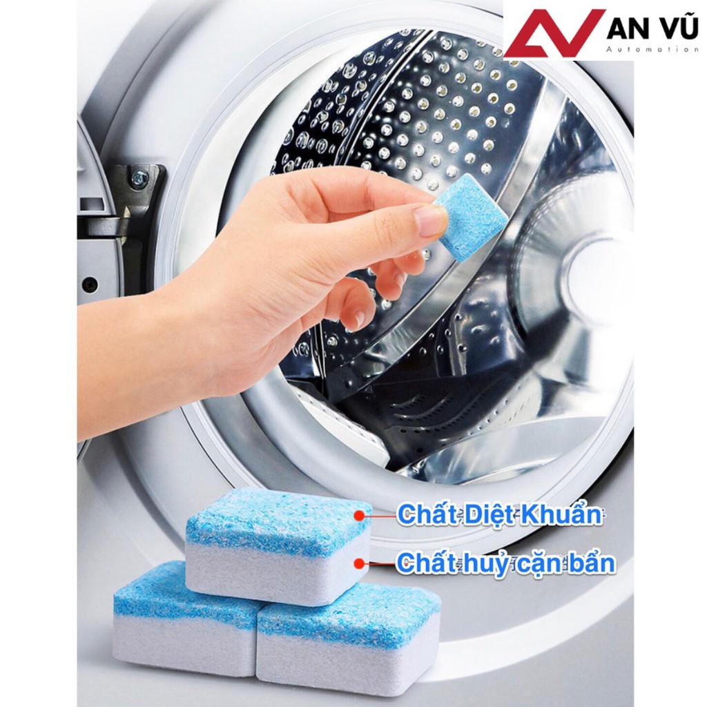 [Hộp 12 Viên] Viên Tẩy Vệ Sinh Lồng Máy Giặt I Diệt Khuẩn Và Tẩy Chất Cặn Lồng Máy Giặt Hiệu Quả