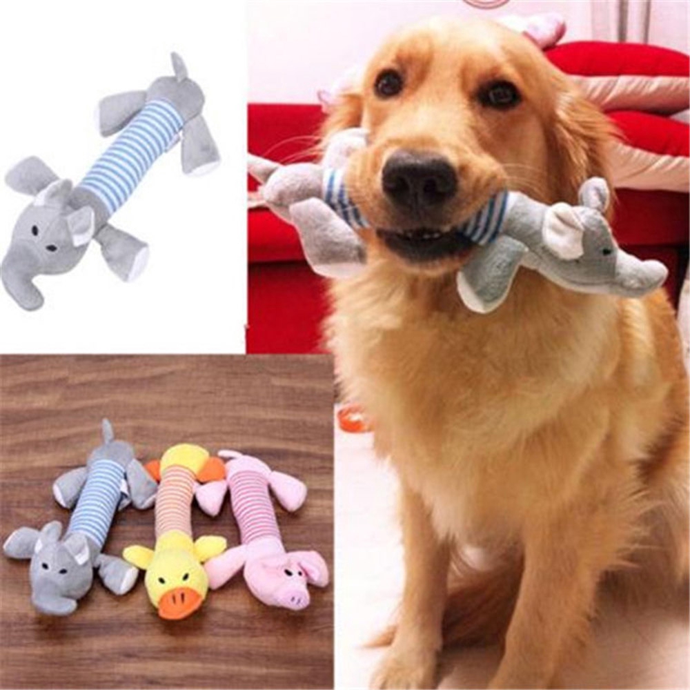 CLEVER Pet Puppy Chew Squeaker Squeaky Plush Sound Pig Elephant Duck For Dog Toys DY