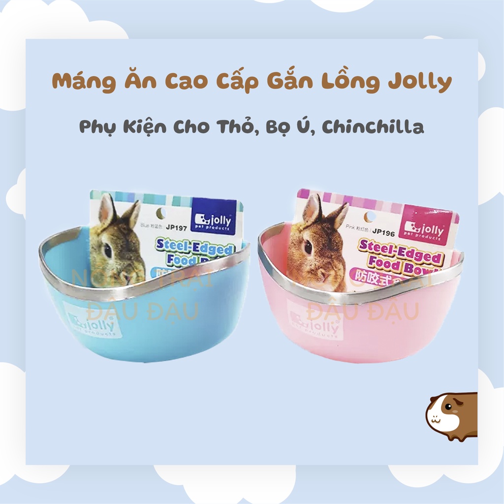 Máng Ăn Cho Thỏ Bọ Ú Chinchilla Viền Thép Cao Cấp Hiệu Jolly JP196 JP197