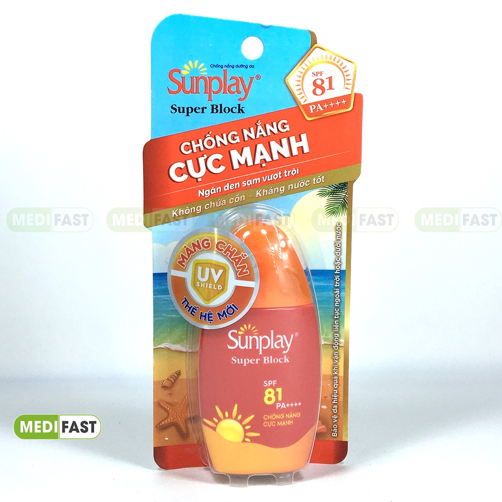 Kem chống nắng cực mạnh Sunplay Super Block SPF 81 - Chính hãng từ Rohto - Lọ 30g