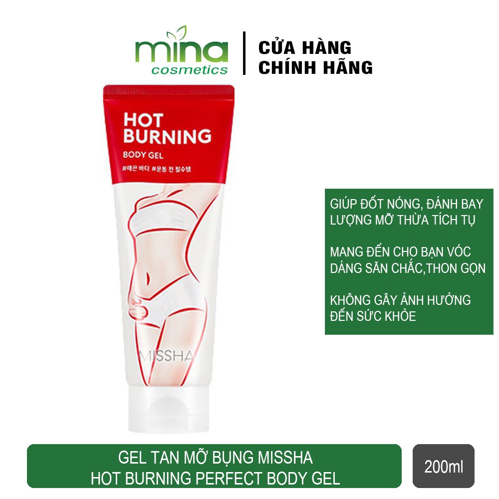 Gel Tan mỡ bụng Missha Hot Burning perfect Body gel - 200ML