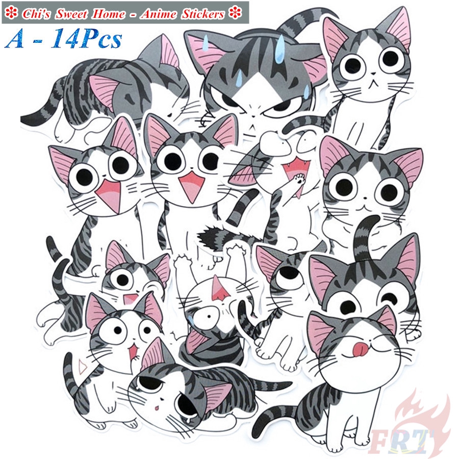 Sticker dán trang trí hình mèo dễ thương chống nước xinh xắn dễ thương