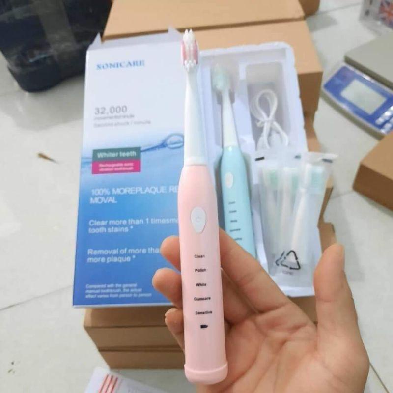 [Có sẵn] Bàn chải đánh răng điện tự động dành cho người lớn , kèm 4 đầu chải thay thế- supersale365