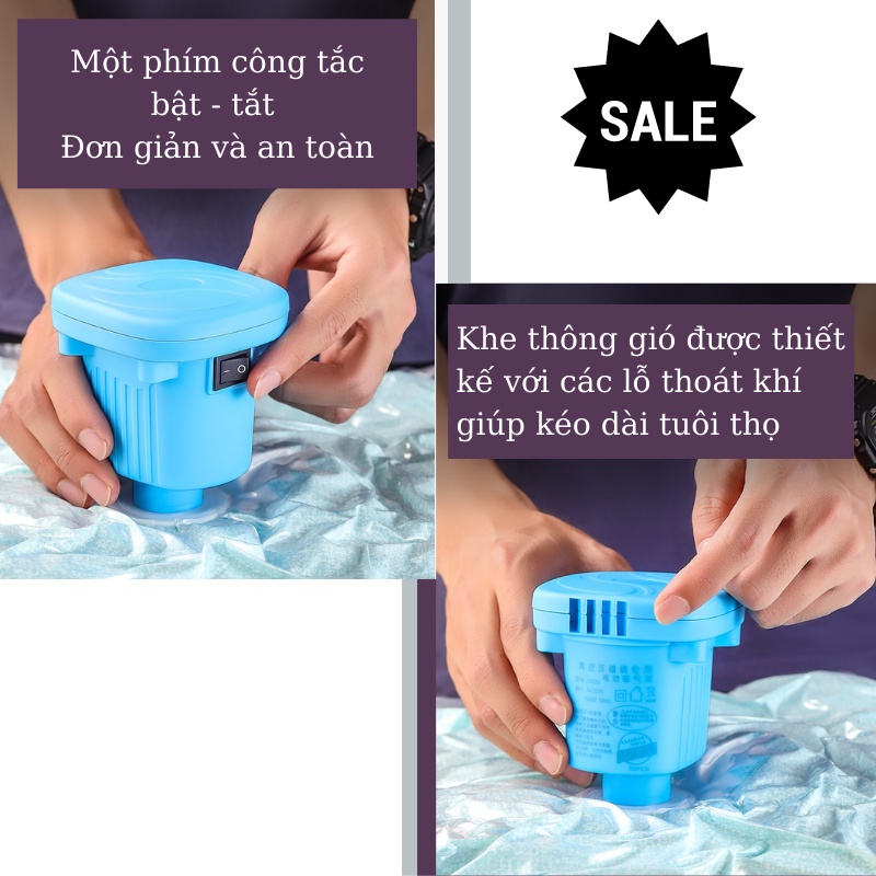 Bơm Điện, Bơm Hút Chân Không Quần Áo Mini Sử Dụng Cho Túi Hút Chân Không Đựng Quần Áo Tiện Gọn LEON OFFICIAL