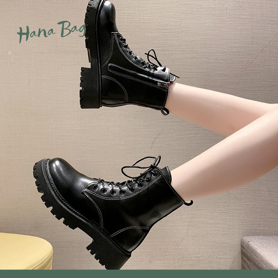 Giày bốt cao cổ có khóa bên hàng Quảng Châu loại 1 đế cao 3cm | BigBuy360 - bigbuy360.vn