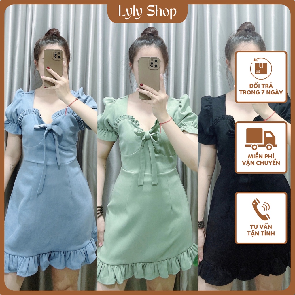 Đầm bèo cột nơ (có bigsize) ảnh thật shop tự chụp