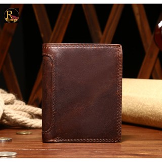 (Cam kết da bò sáp 100%) Ví Da thủ công nam Rt23 đa tiện ích
