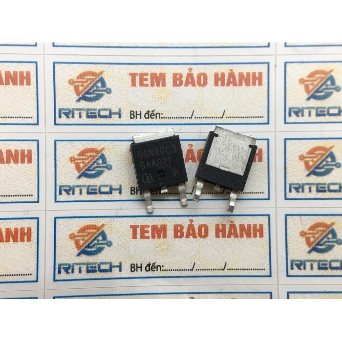 Combo 5 con 06N80C3, SPD06N80C3 Mosfet Kênh N 800V/6A TO-252