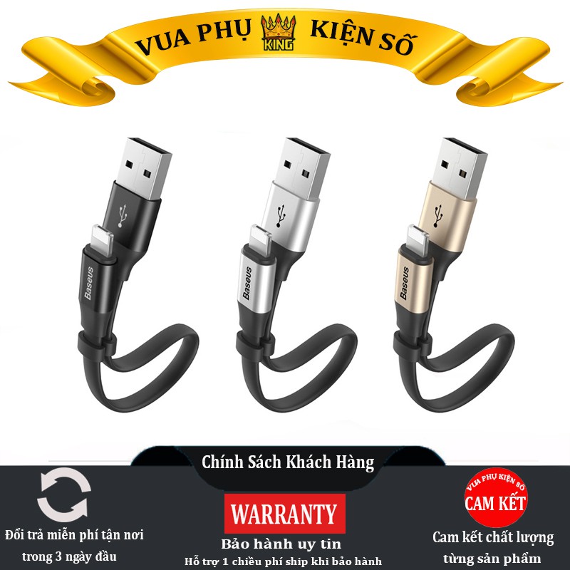 Cáp Sạc Lightning Baseus 23cm ✓Siêu Tiện Lợi ✓ 2 Trong 1 Cáp sạc nhanh cho 6 6S 7 8 Plus X XS XS MAX 11 PRO MAX 12