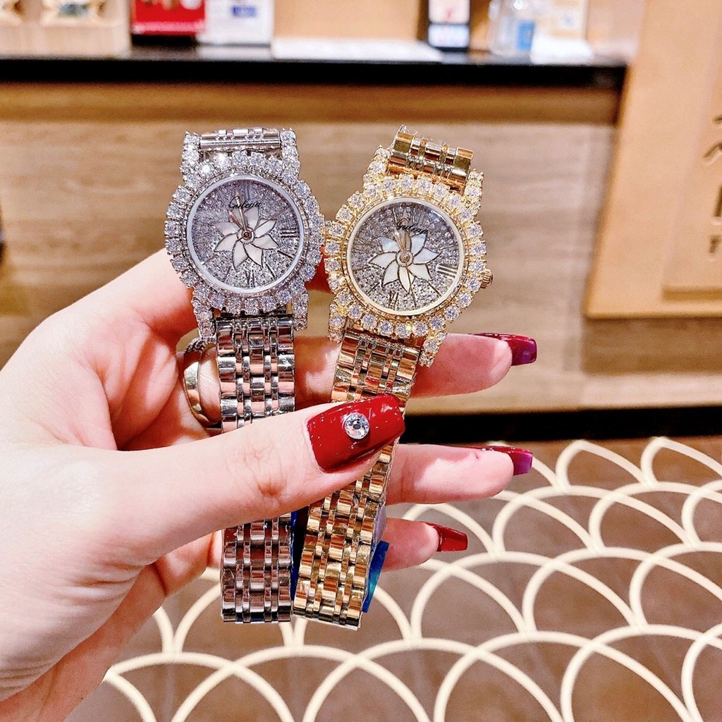 Đồng Hồ Nữ Gulena Bạc Đính Đá Chính Hãng 32mm