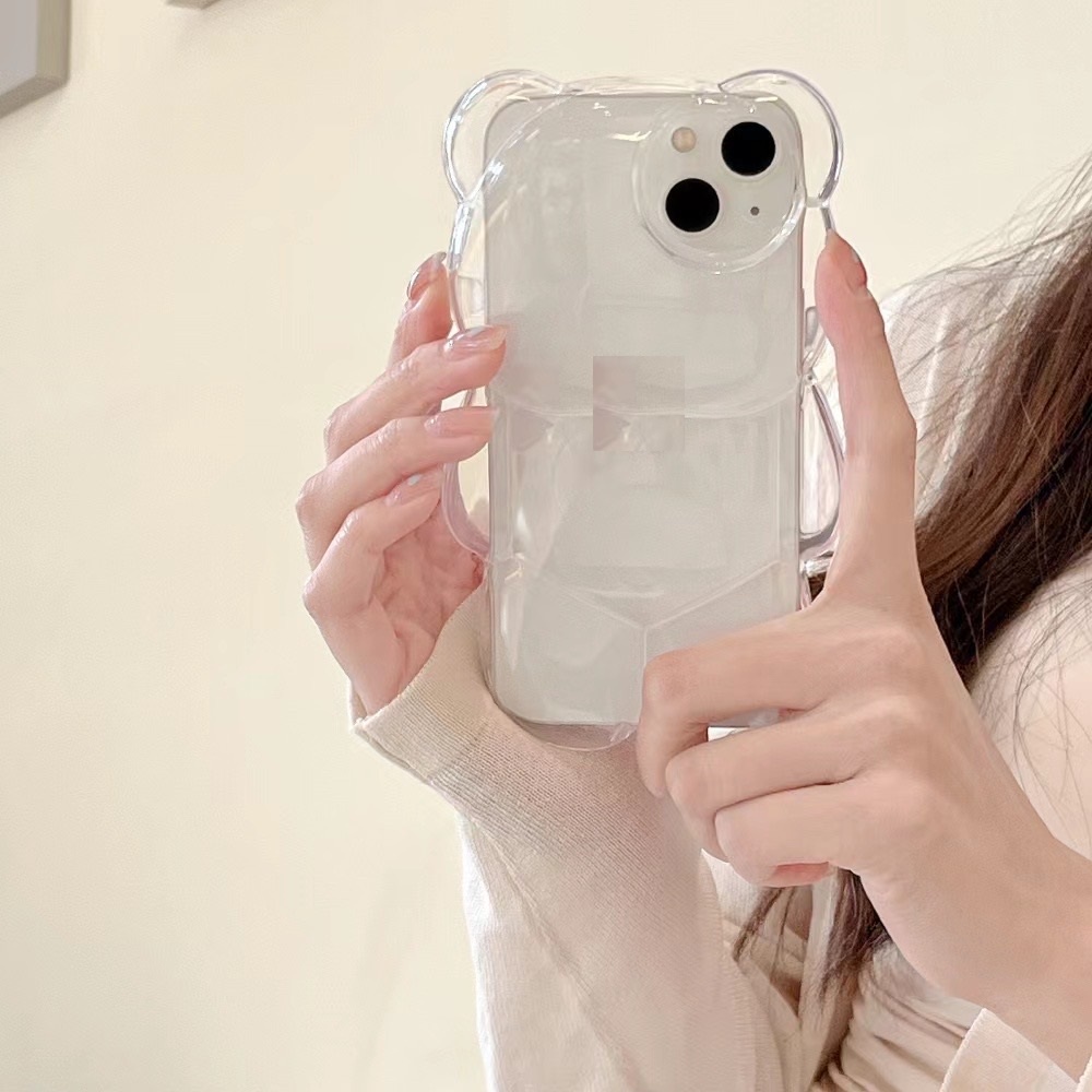 Ốp Điện Thoại Mềm Họa Tiết Gấu Đơn Giản Cho Iphone 13 pro max 12 pro max 11 pro max xs max xr x