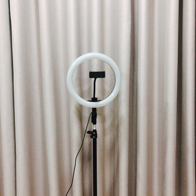 Đèn livestream size 26cm hỗ trợ ánh sáng live, quay video, makeup, spa