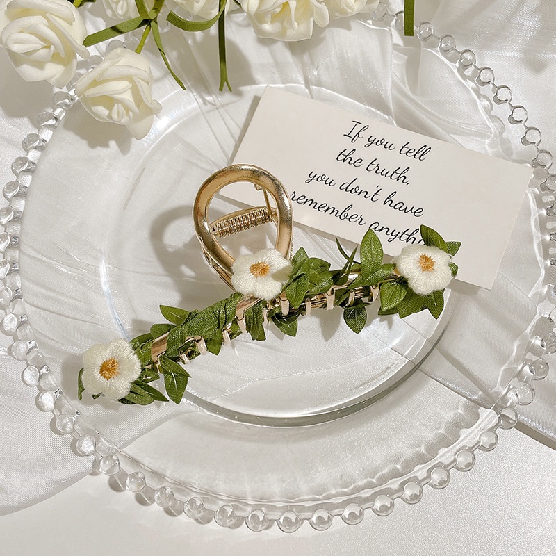 Kẹp Tóc Hình Hoa Lá Bằng Mây Thời Trang Hàn Quốc