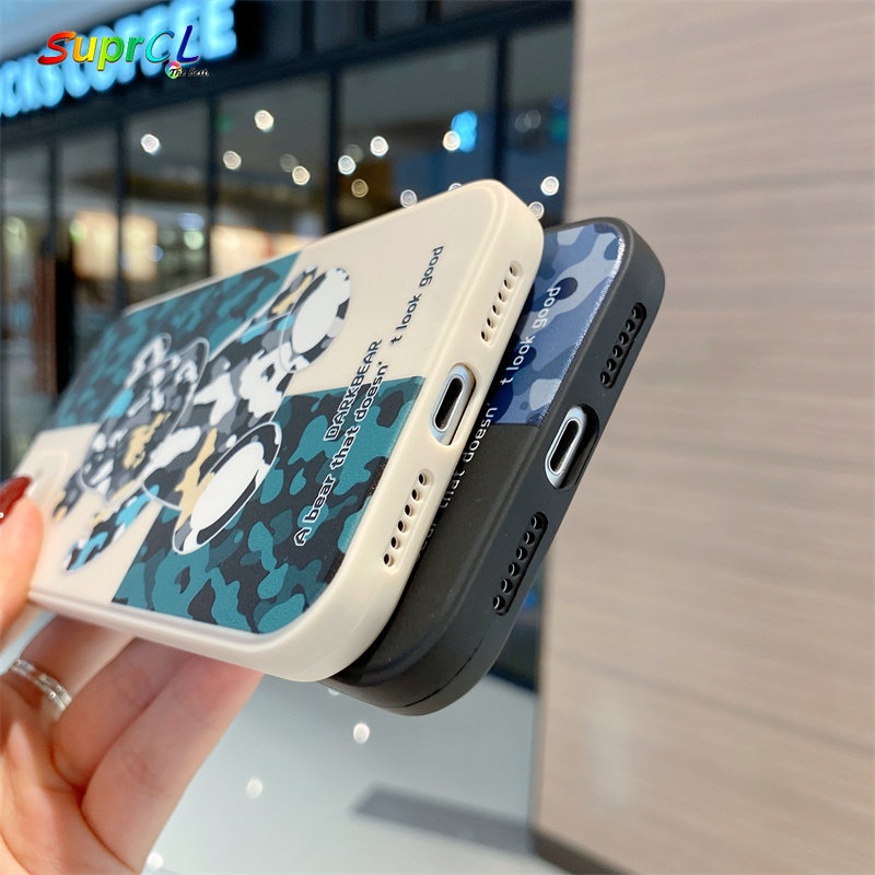 Ốp Điện Thoại Mềm Chống Sốc In Hình Gấu Sáng Tạo Cho iPhone 12 11Pro X XS Max XR 7 8 Plus