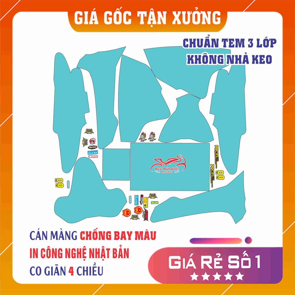 Tem xe wave  chất liệu cao cấp,chống bay mầu - chống nước