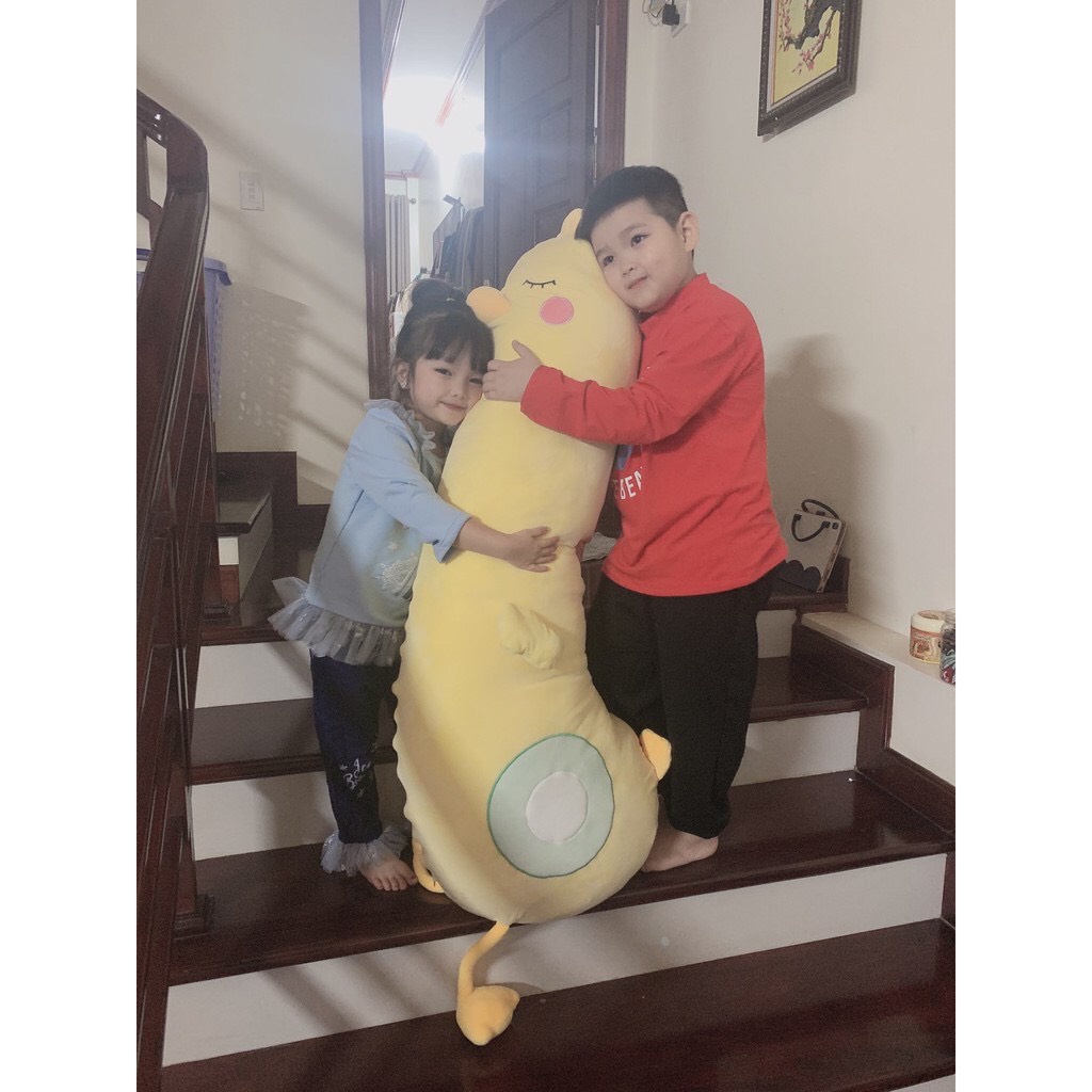 Gấu Bông Con Vịt Vàng , Gối Ôm Hình Thú Con Gà ,Con Vịt Vàng, Hàng Cao Cấp 2 Lớp Kích Thước 80Cm- 1M