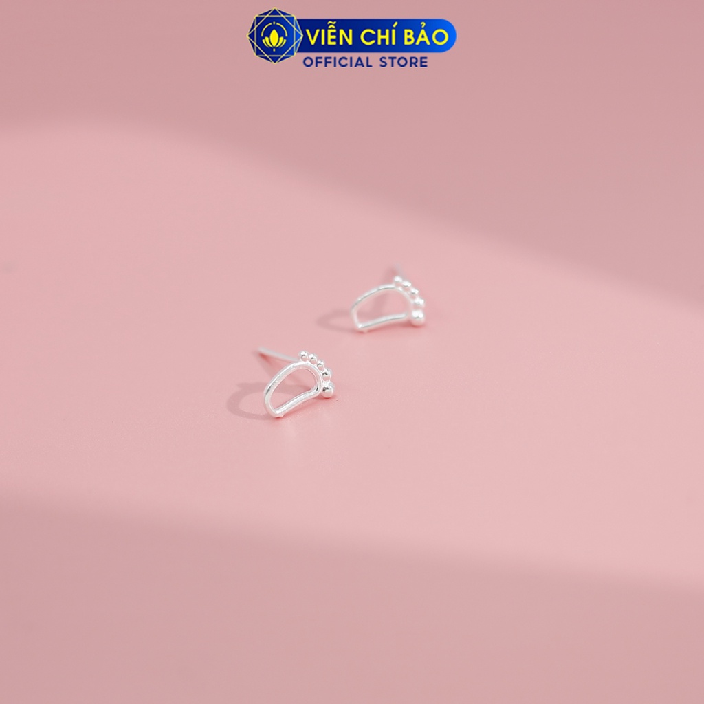 Bông tai bạc nữ bàn chân dễ thương chất liệu bạc 925 thời trang phụ kiện trang sức nữ Viễn Chí Bảo E039