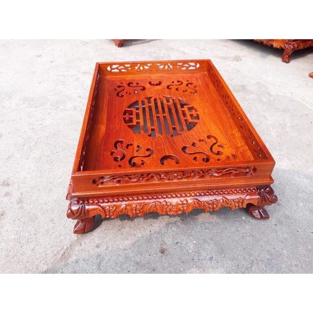 Khay trà chân qùy bằng gỗ hương,bàn trà phòng khách rồng trầu gỗ
