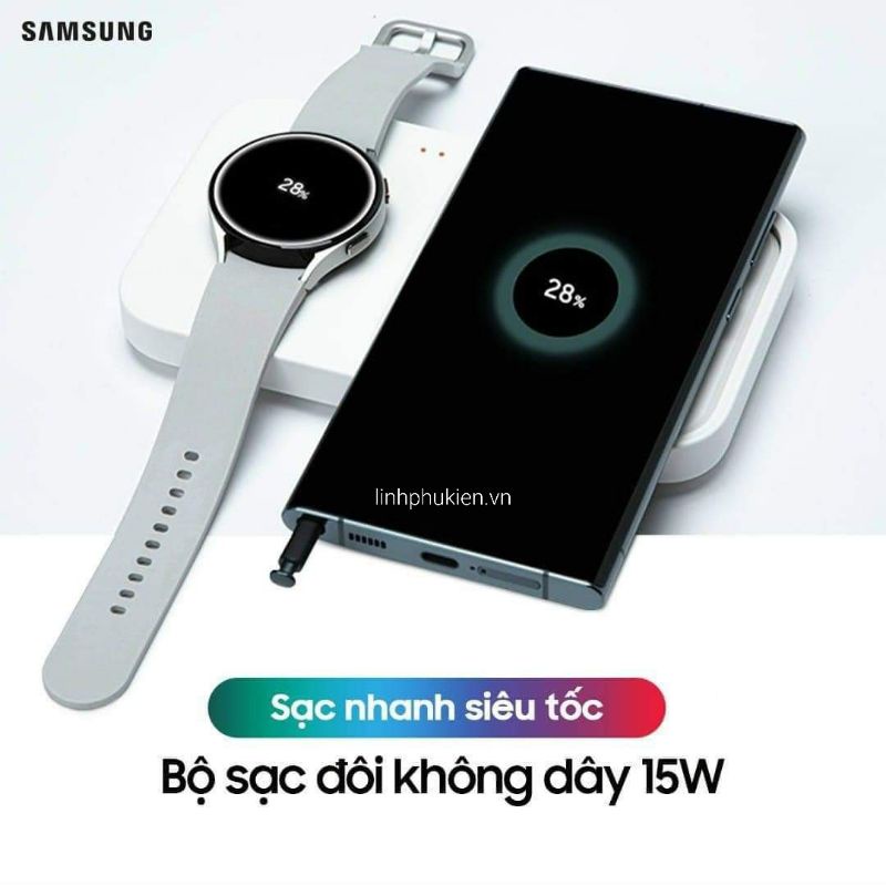 Đế sạc đôi siêu nhanh không dây Samsung Super Fast Charger Duo EP-P5400 2022 - Hàng chính hãng
