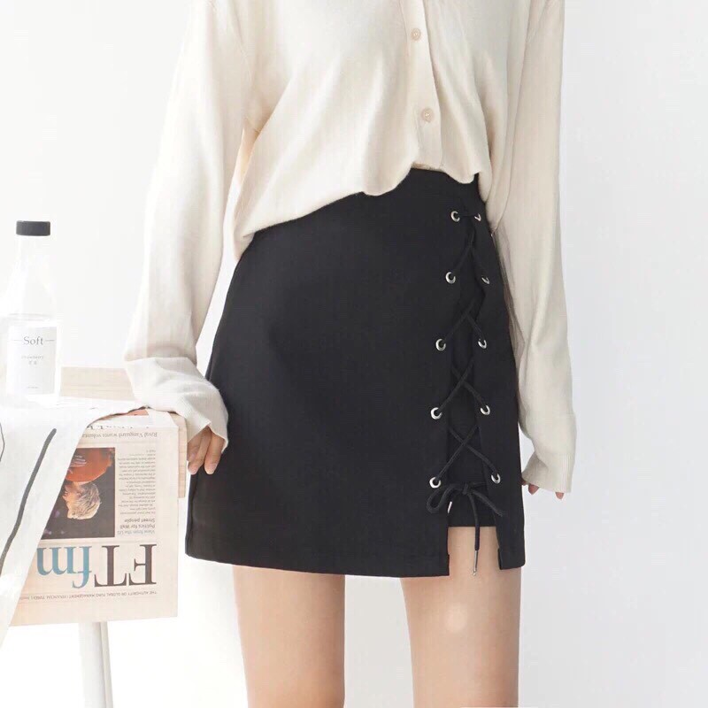 Chân váy kaki đan dây 1 bên cực xinh xắn hot hit xinh xinh