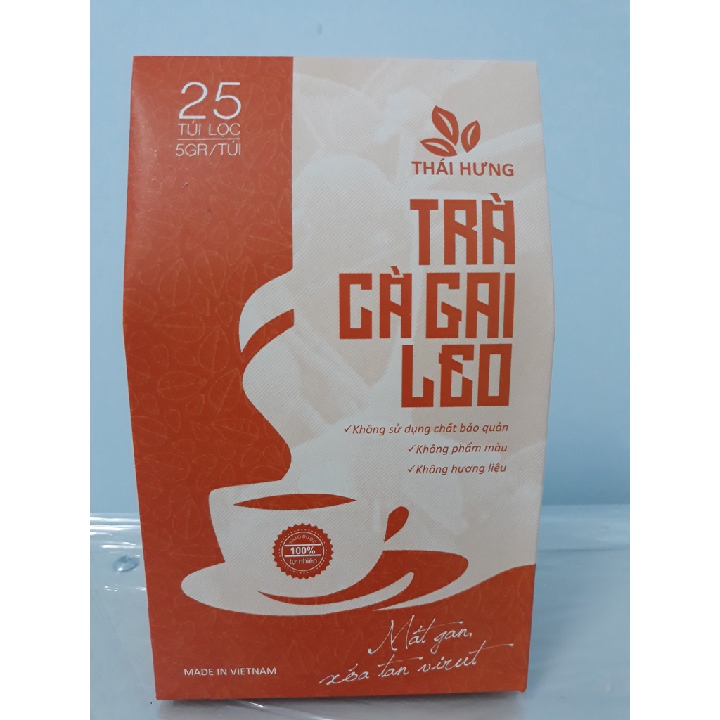 Trà cà gai leo Thái Hưng, trà thảo dược túi lọc thiên nhiên không chất bảo quản dạng gói giấy 25 túi lọc