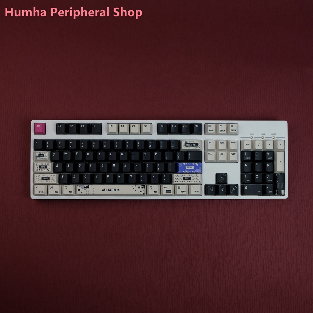Bàn Phím Cơ Humha Memphis 140 Phím Chất Liệu PBT Nhuộm Màu Họa Tiết Cherry profile Cá Tính