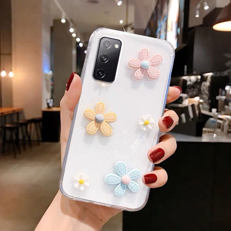 Ốp Điện Thoại Cao Su Mềm Hình Hoa Lấp Lánh Cho Samsung Galaxy S22 Plus S21 Ultra S21 FE A33 A53 A73 A13 A03 A03S M52