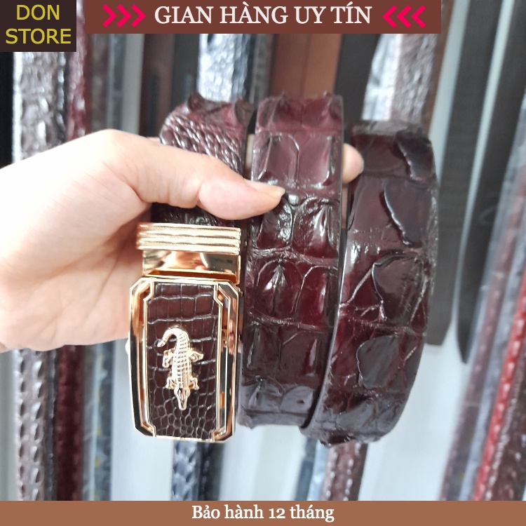 Dây Lưng Nam Da Cá Sấu Thật 100% Liền Sợi Thời Trang Cao Cấp Bảo Hành 12 Tháng