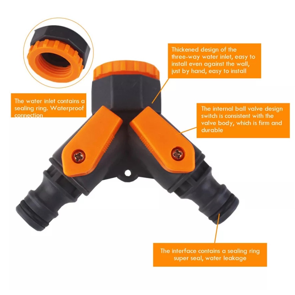 Đầu nối ống nước 2 đầu EKEZ kích thước 8.5*9.0cm giảm tốc 1/2&quot; 3/4&quot; chất liệu ABS và PP cho sân vườn tưới tiêu