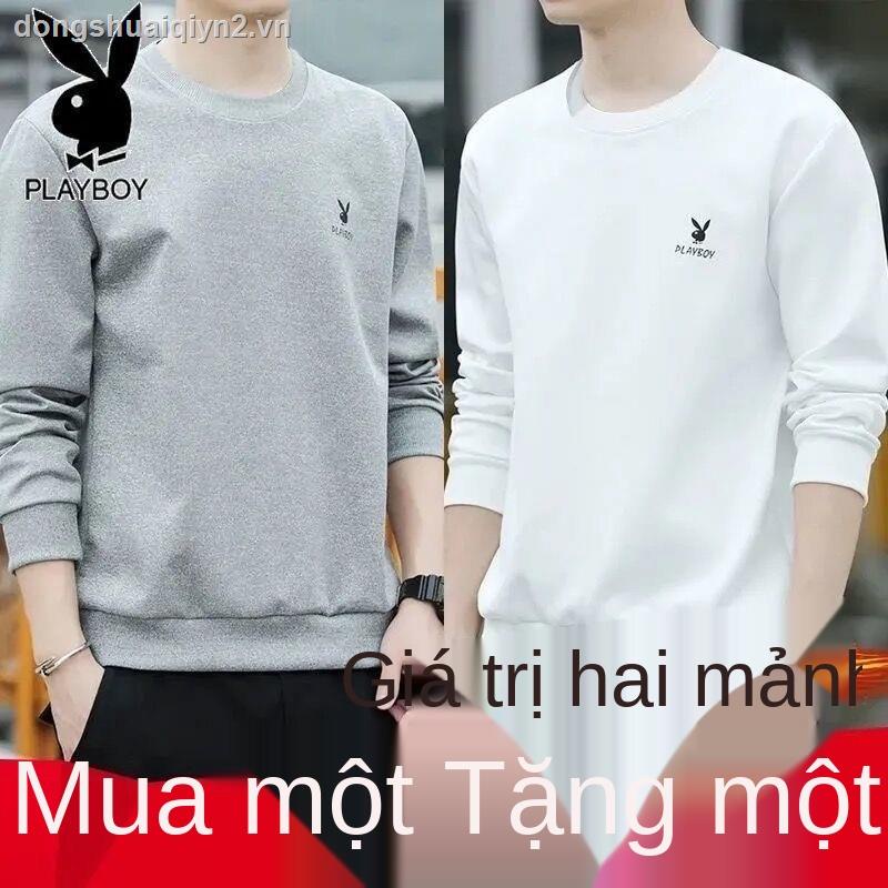 Playboy Áo Thun Tay Dài Dáng Rộng Thời Trang Xuân Thu Cao Cấp Cho Nam