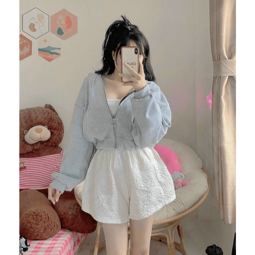 Áo Khoác Hoodie Khóa Kéo Form Lửng Chất Nỉ Ngoại Dày Dặn HOT