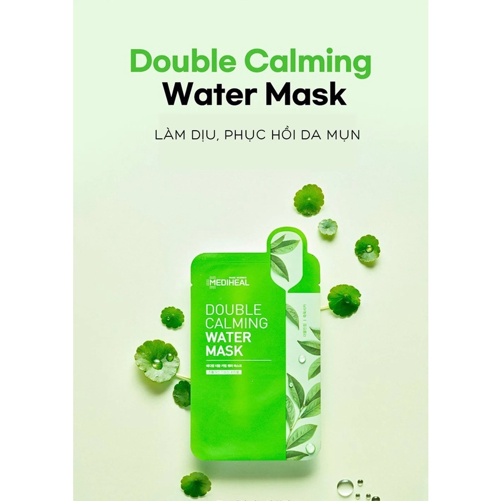 Combo 5 Mặt Nạ Làm Dịu, Cấp Nước, Dưỡng Trắng Da Mediheal Water Mask 20ml x 5 - Double Calming