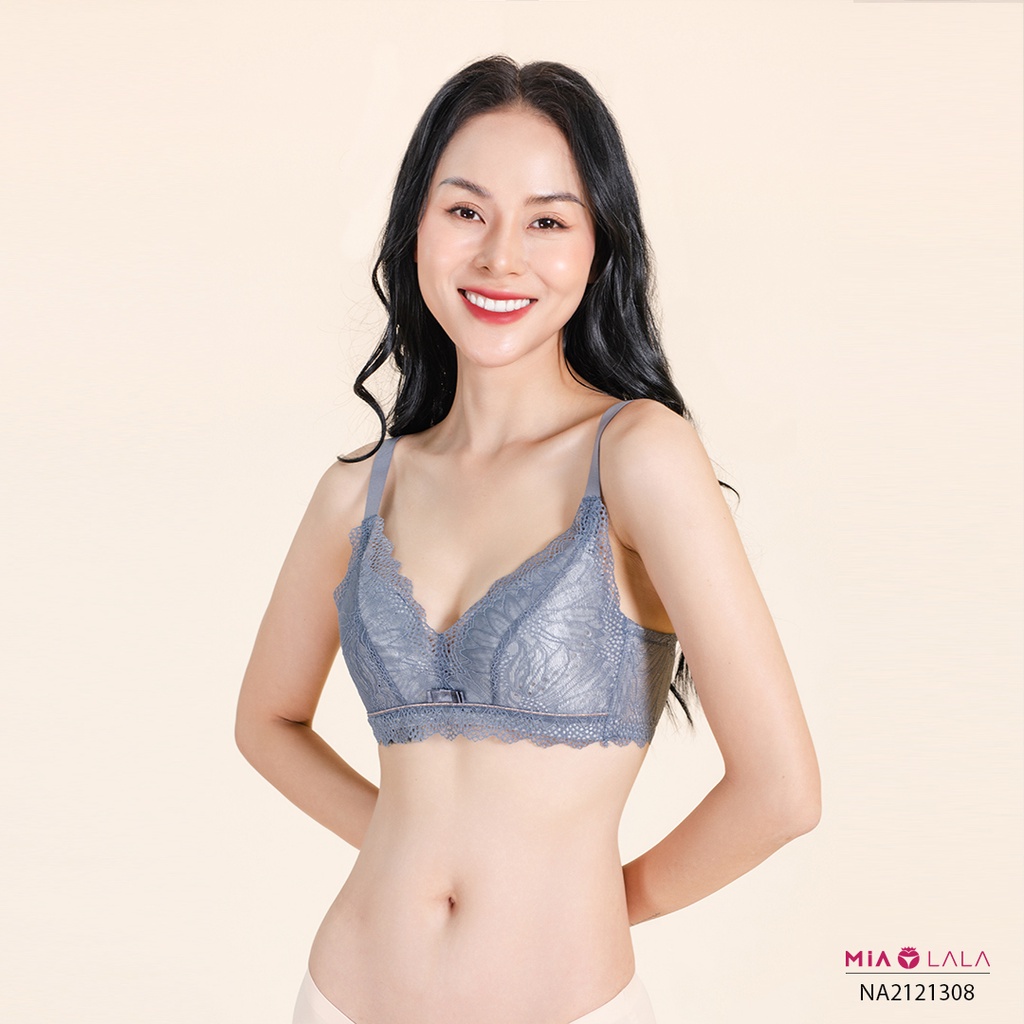 Áo ngực nữ Mialala không gọng đệm mỏng 0.3cm ren ôm ngực mềm mại 1308 NA2121308