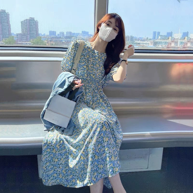 Đầm Hoa Tay Ngắn Thời Trang Dành Cho Nữ